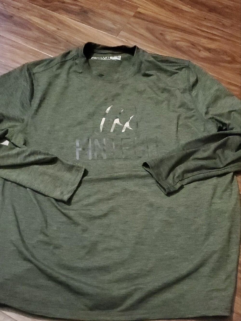 Fintech Men's Long Sleeve Tee in Olive Green - Picture 4 of 8